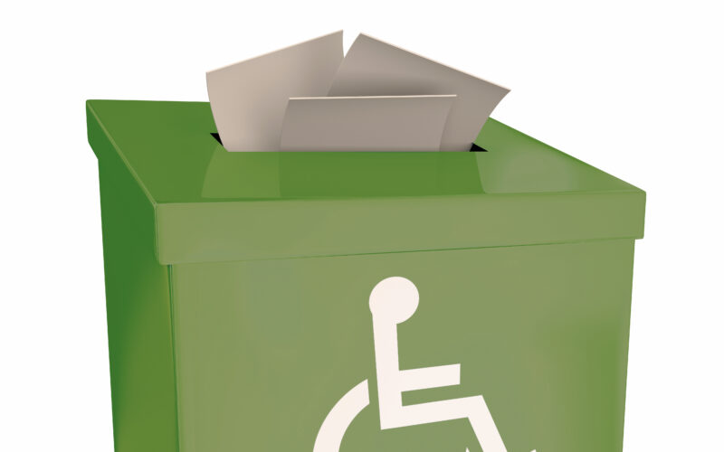 Wheelchair Disabled Person Symbol Disability Suggestion Box Comment Feedback 3d Illustration